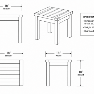 18in Table dimensions