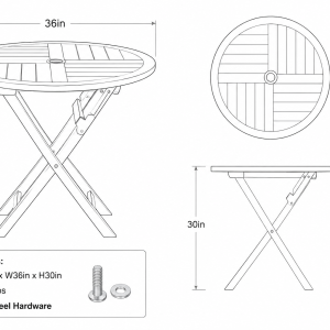 36in Round Folding Dimensions