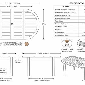 71in Round Dimensions