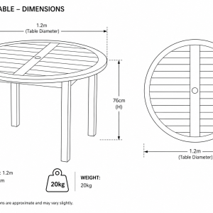 1.2m dimensions